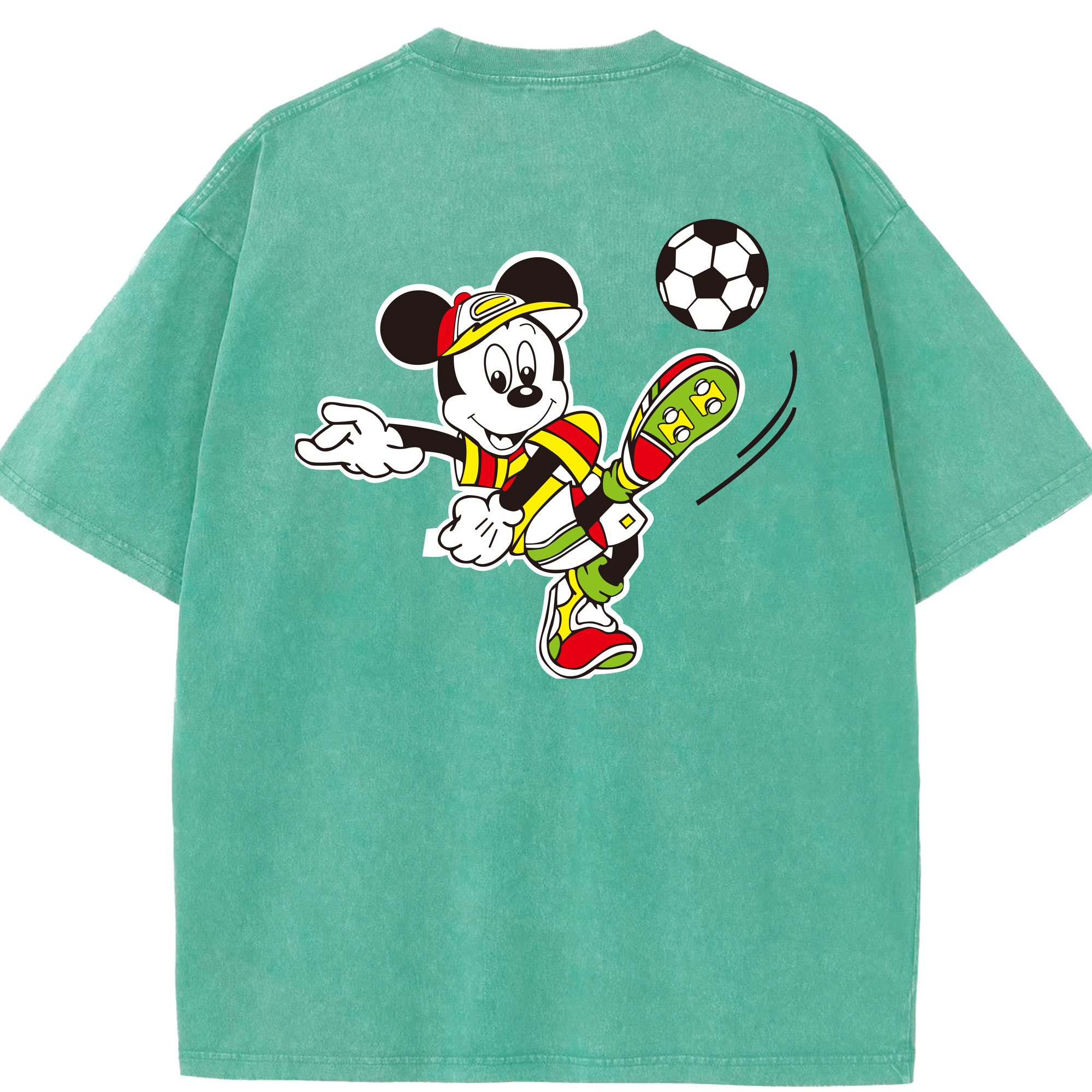 （画像用） ミッキーマウス Mickey Mouse 綿100% ヴィンテージ風 半袖Tシャツ（背面プリント）